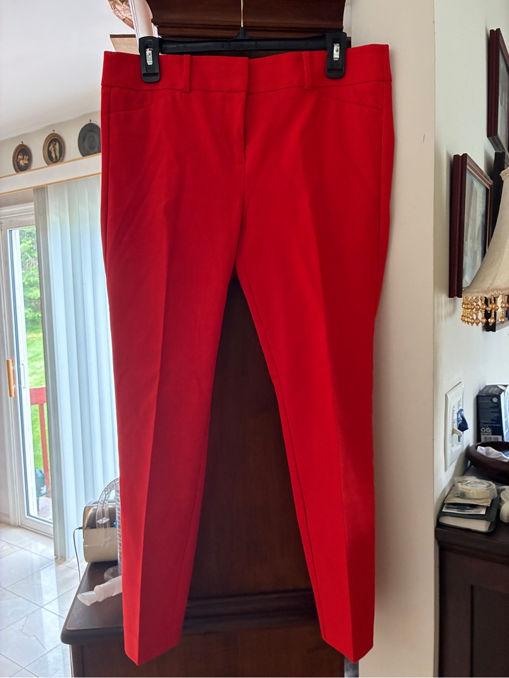 Women’s orange/red Pants - Classic skinny, Straight Fit.